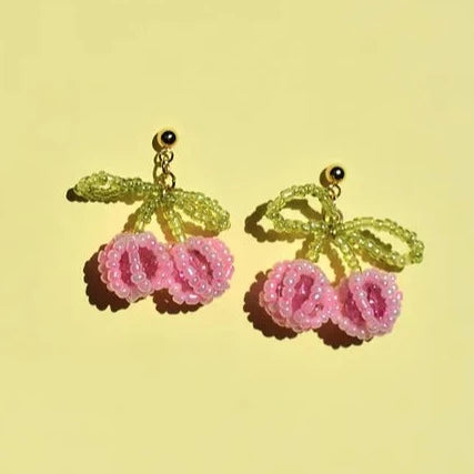 Beaded fruit store earrings