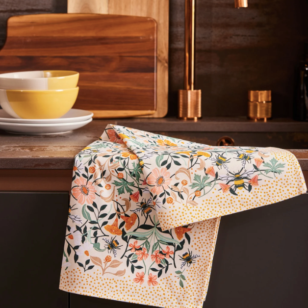 Northern Irish Bee Bloom Tea Towel Ulster Weavers – Born Bred