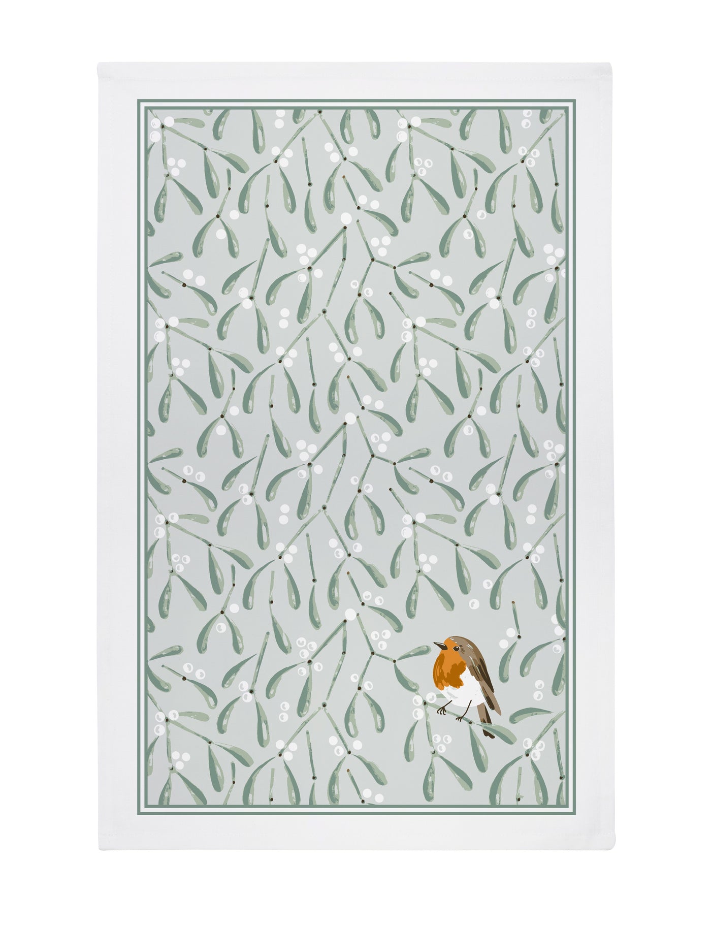 Robin & Mistletoe Tea Towel | Ulster Weavers
