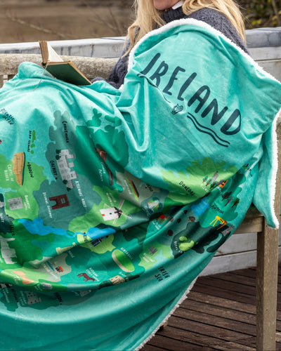 Painted Ireland Mink Fleece Lined Blanket | Samuel Lamont