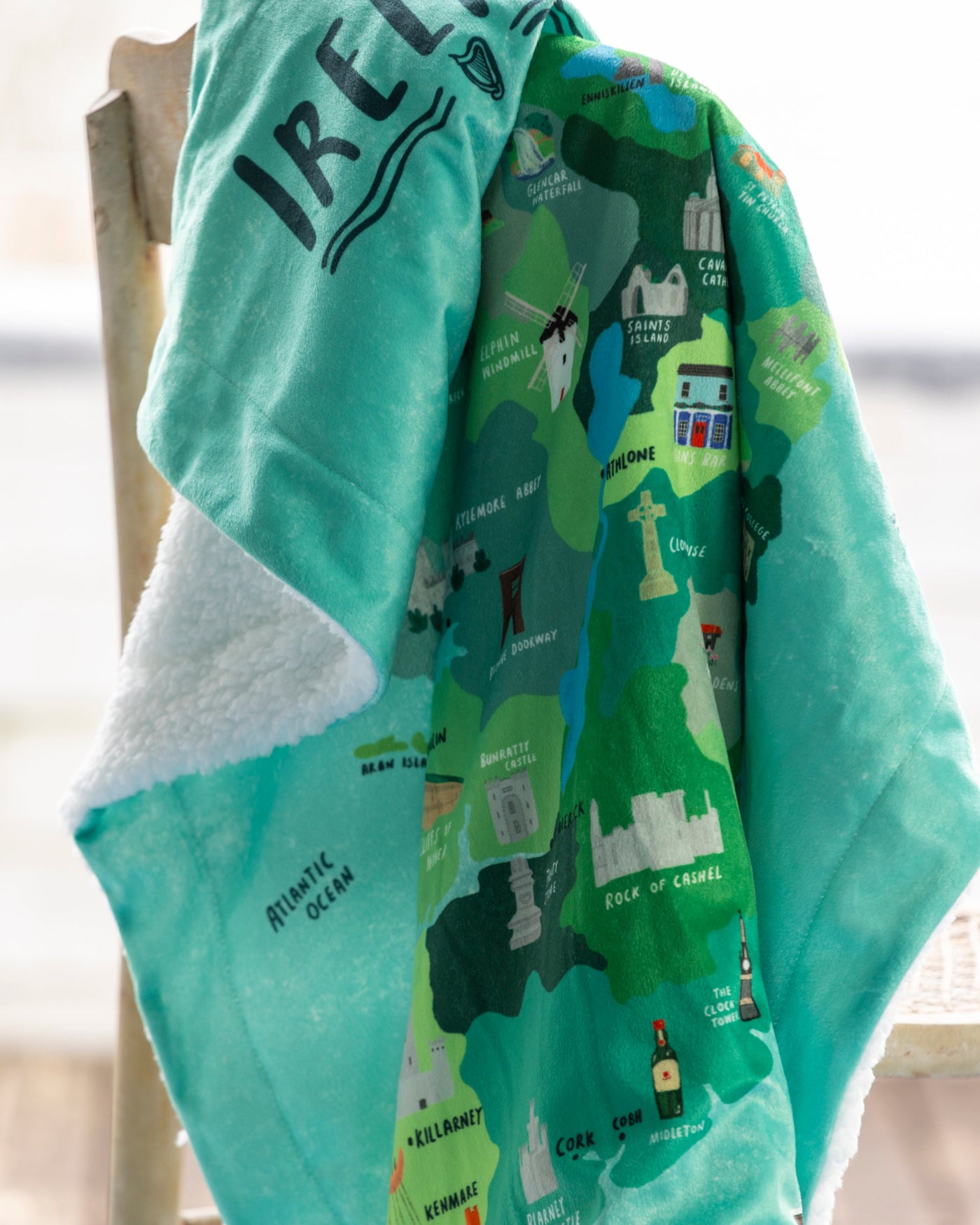 Painted Ireland Mink Fleece Lined Blanket | Samuel Lamont