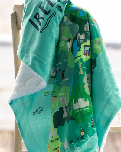 Painted Ireland Mink Fleece Lined Blanket | Samuel Lamont