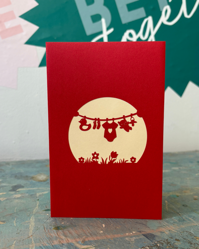 Baby Clothes Line Pop Up Card | Paper Bear
