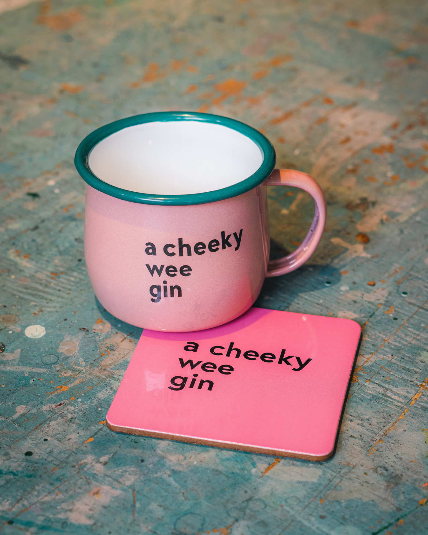 A Cheeky Wee Gin Mug & Coaster Set | Born & Bred