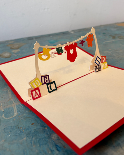 Baby Clothes Line Pop Up Card | Paper Bear