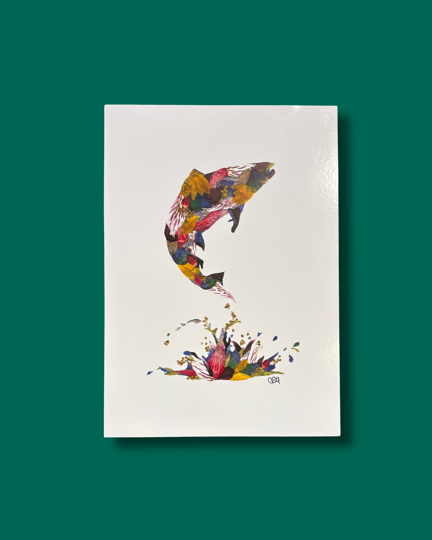 Salmon Pressed Flowers Print | The Wallflower