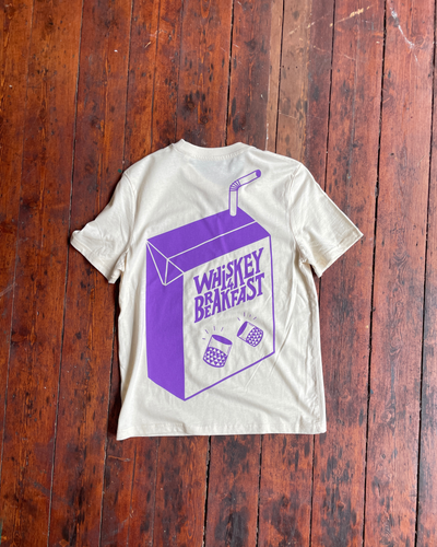 Cream & Purple T-Shirt | Whiskey 4 Breakfast