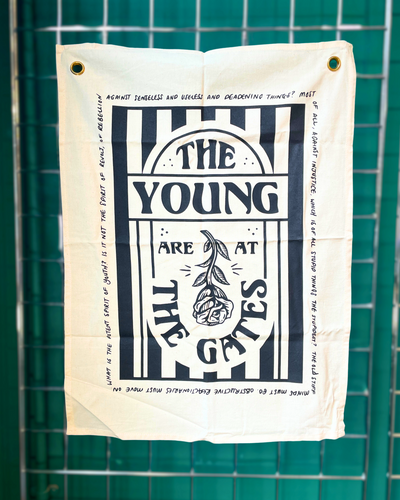 The Young Are At The Gates Fabric Tapestry Print | Alana McDowell