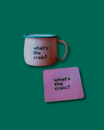 What's The Craic Pink Mug & Coaster Set | Born & Bred