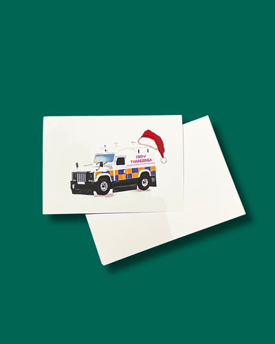 Snow Surrender Peeler Riot Van Christmas Card | Dearbhail Designs