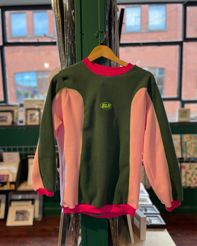 Green & Pink Side Split Pullover | ELN