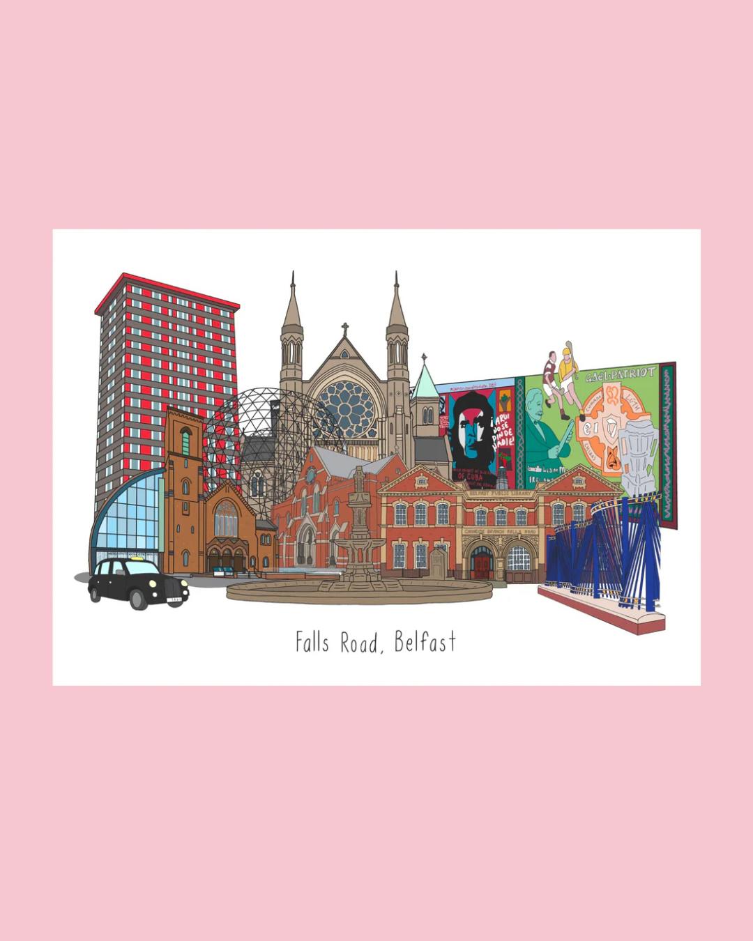 Falls Road Belfast Print | Connect The Dots Design