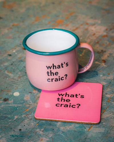 What's The Craic Pink Mug & Coaster Set | Born & Bred
