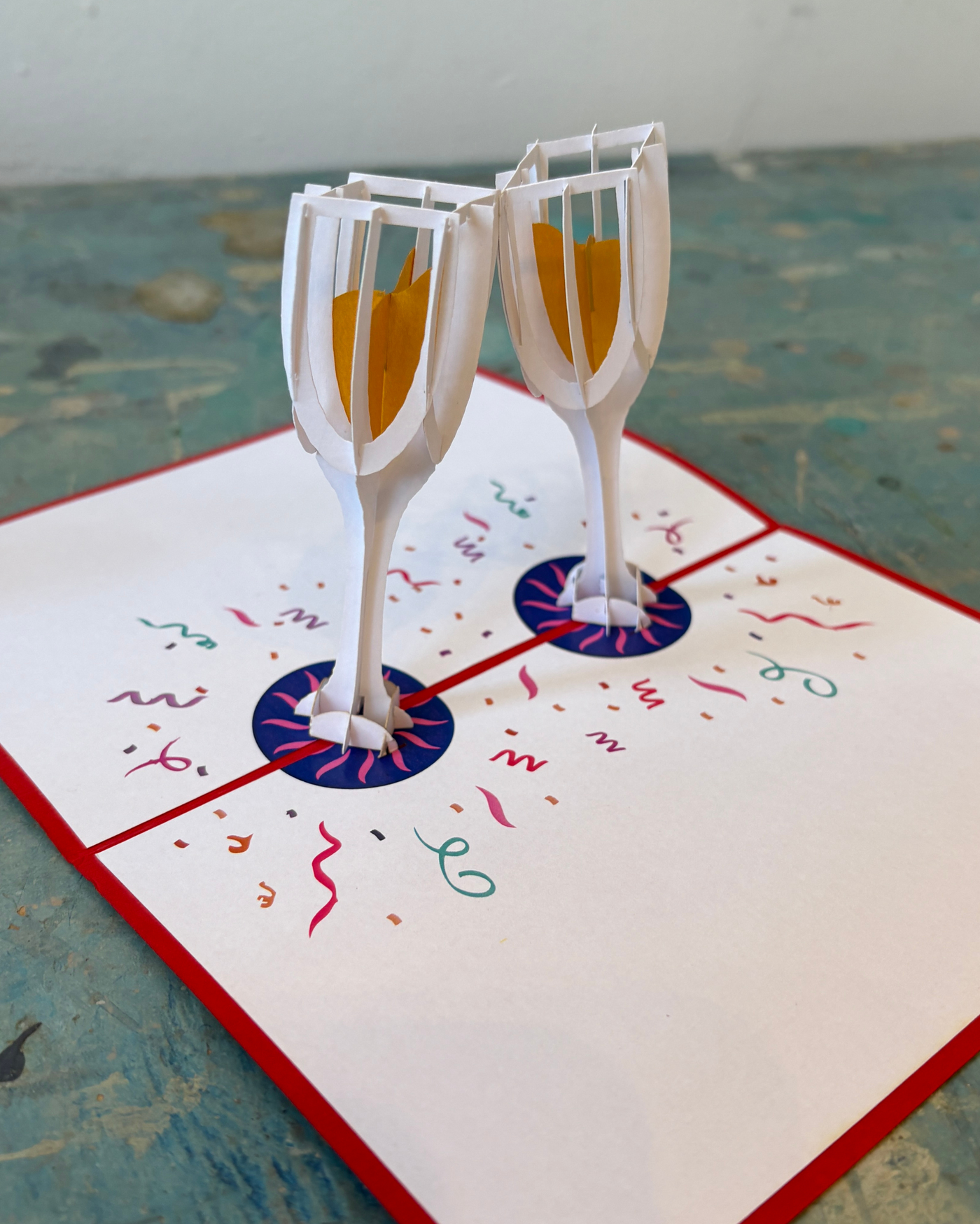 Champagne Glasses Pop Up Card | Paper Bear