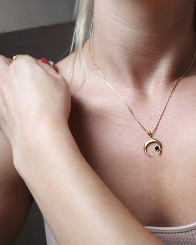 goddess moon gold necklace