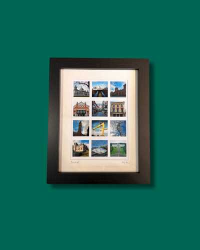 Montaje de la ciudad de Belfast - Impresión fotográfica enmarcada