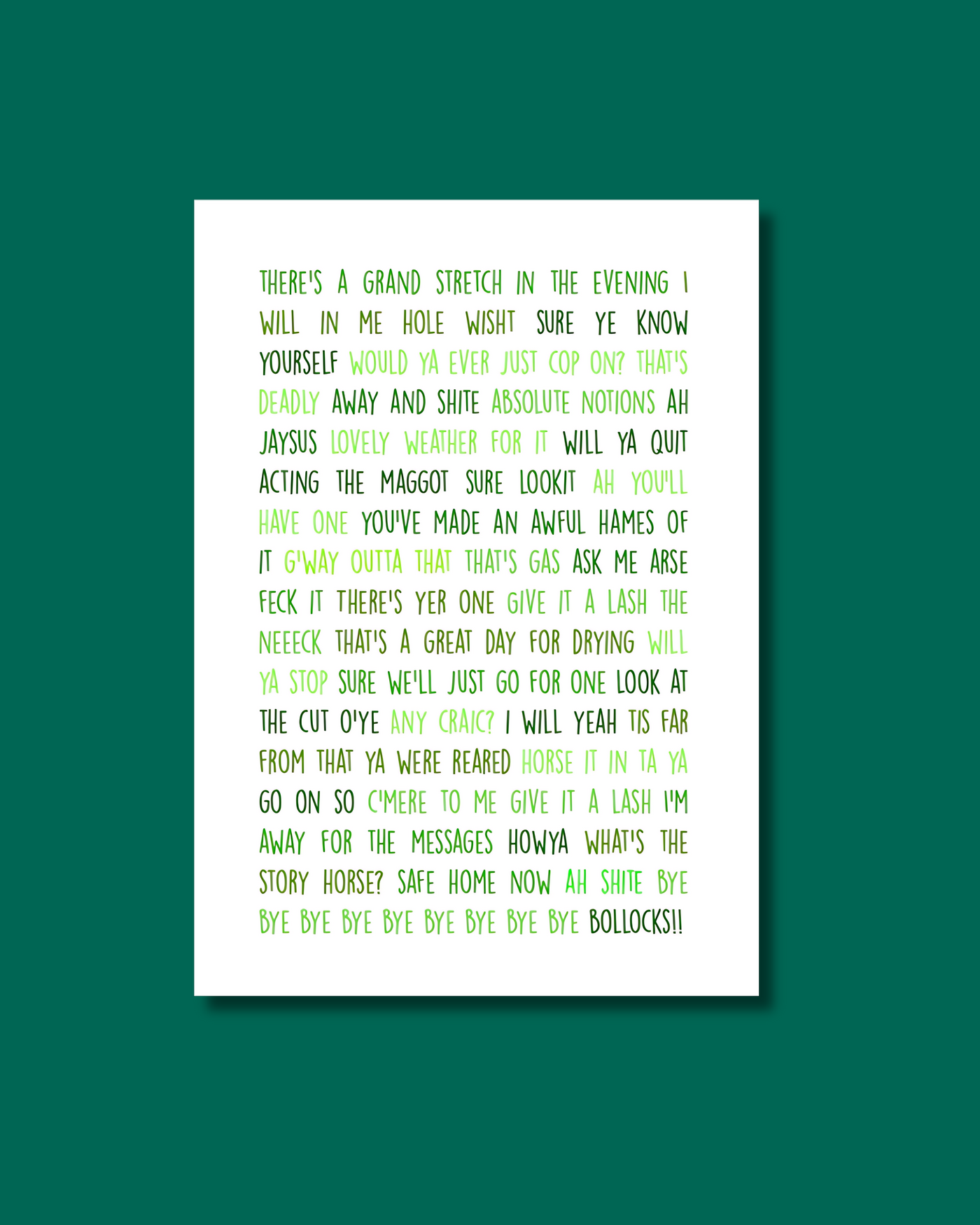 Irish Sayings | Irish-isms Print | Connect The Dots