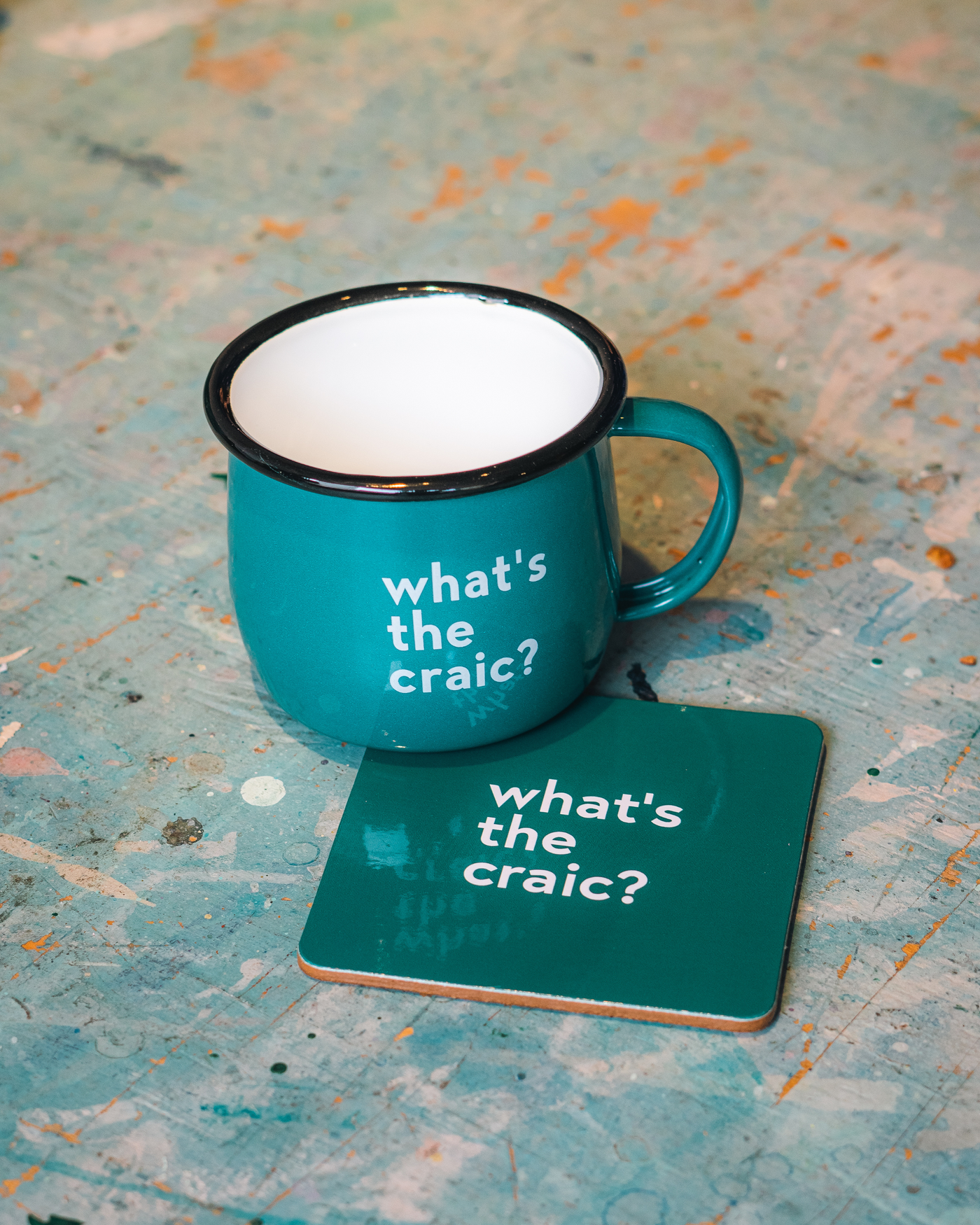 What's The Craic Green Mug & Coaster Set | Born & Bred