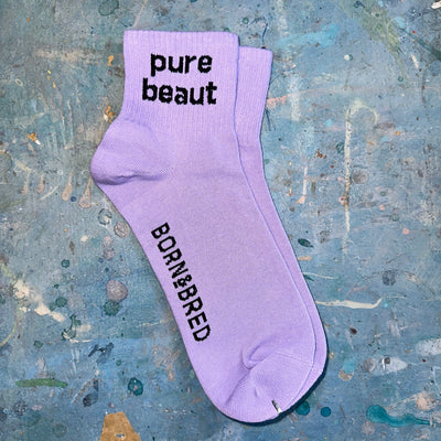 pure beaut lilac quarter sock