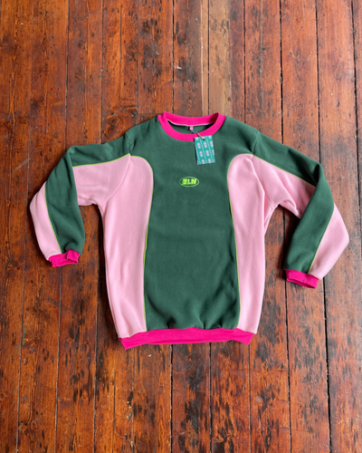 Green & Pink Side Split Pullover | ELN