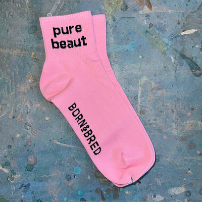 pure beaut pink quarter sock