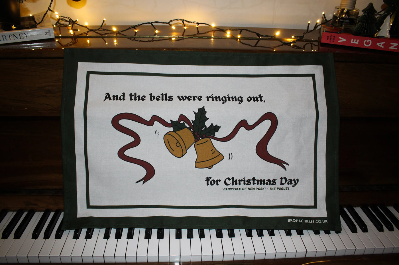 And the Bells Were Ringing Out for Christmas Day Tea Towel | Bronagh Raff