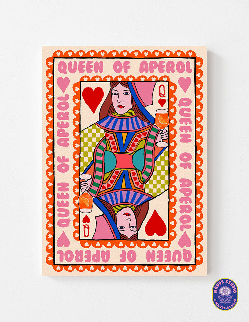 Queen of Aperol Playing Card Print | Mauds Studio