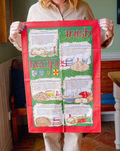 irish recipes tea towel