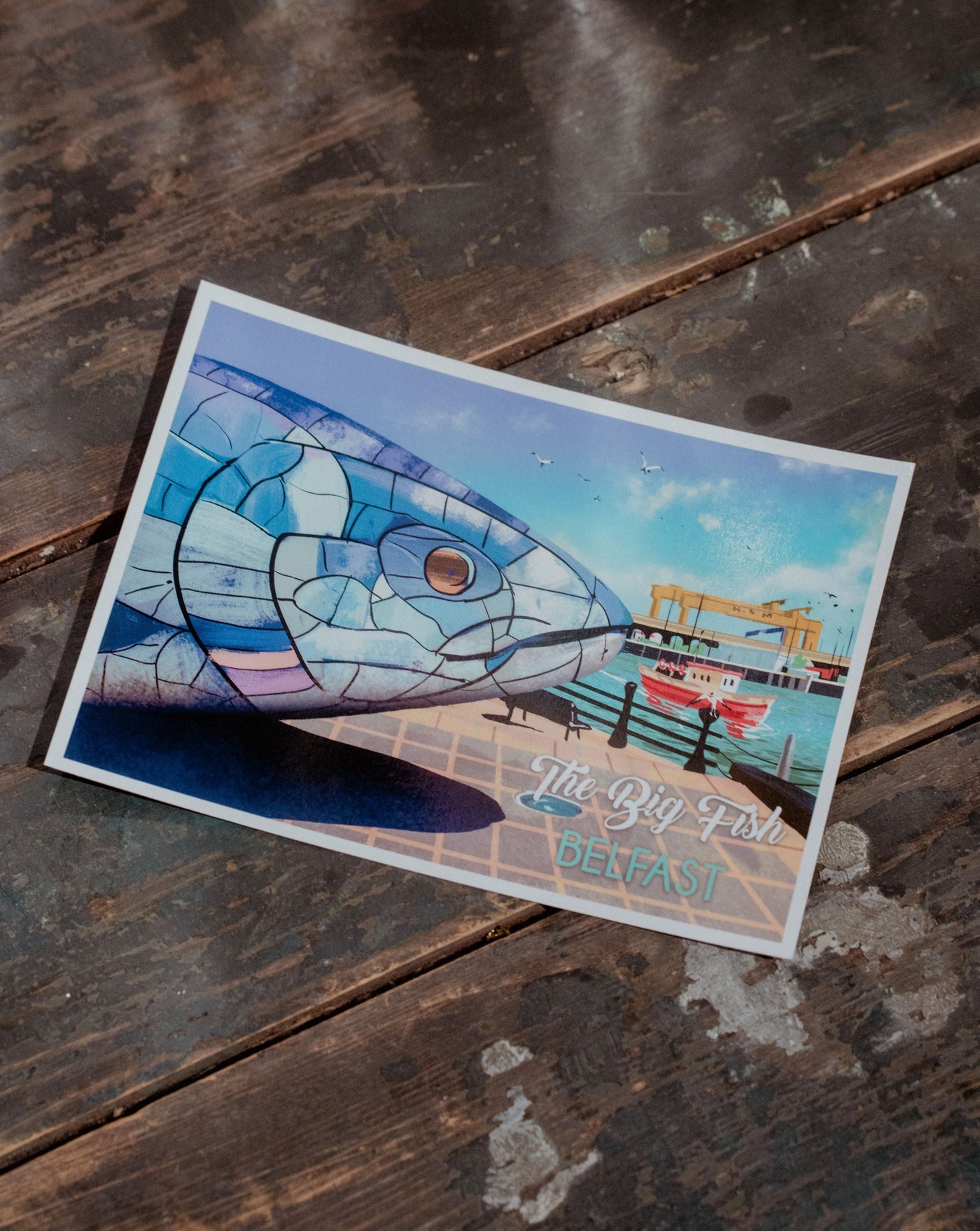 Die Big Fish-Postkarte 