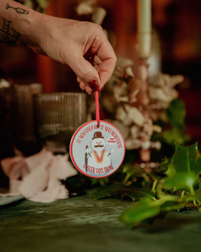 Ulster Says Snow Sash Snowman Christmas Decoration | Derry Nice Things