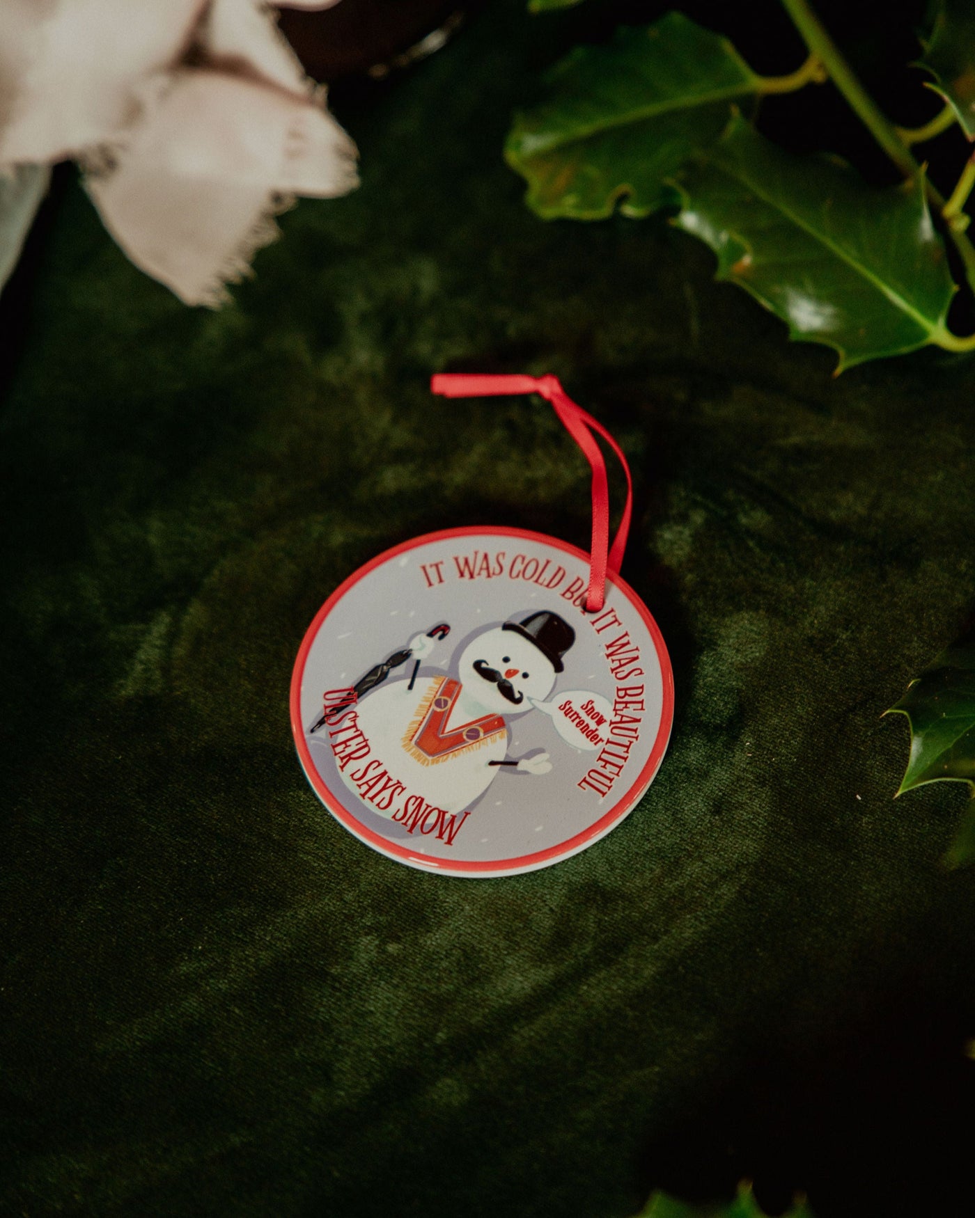 Ulster Says Snow Sash Snowman Christmas Decoration | Derry Nice Things