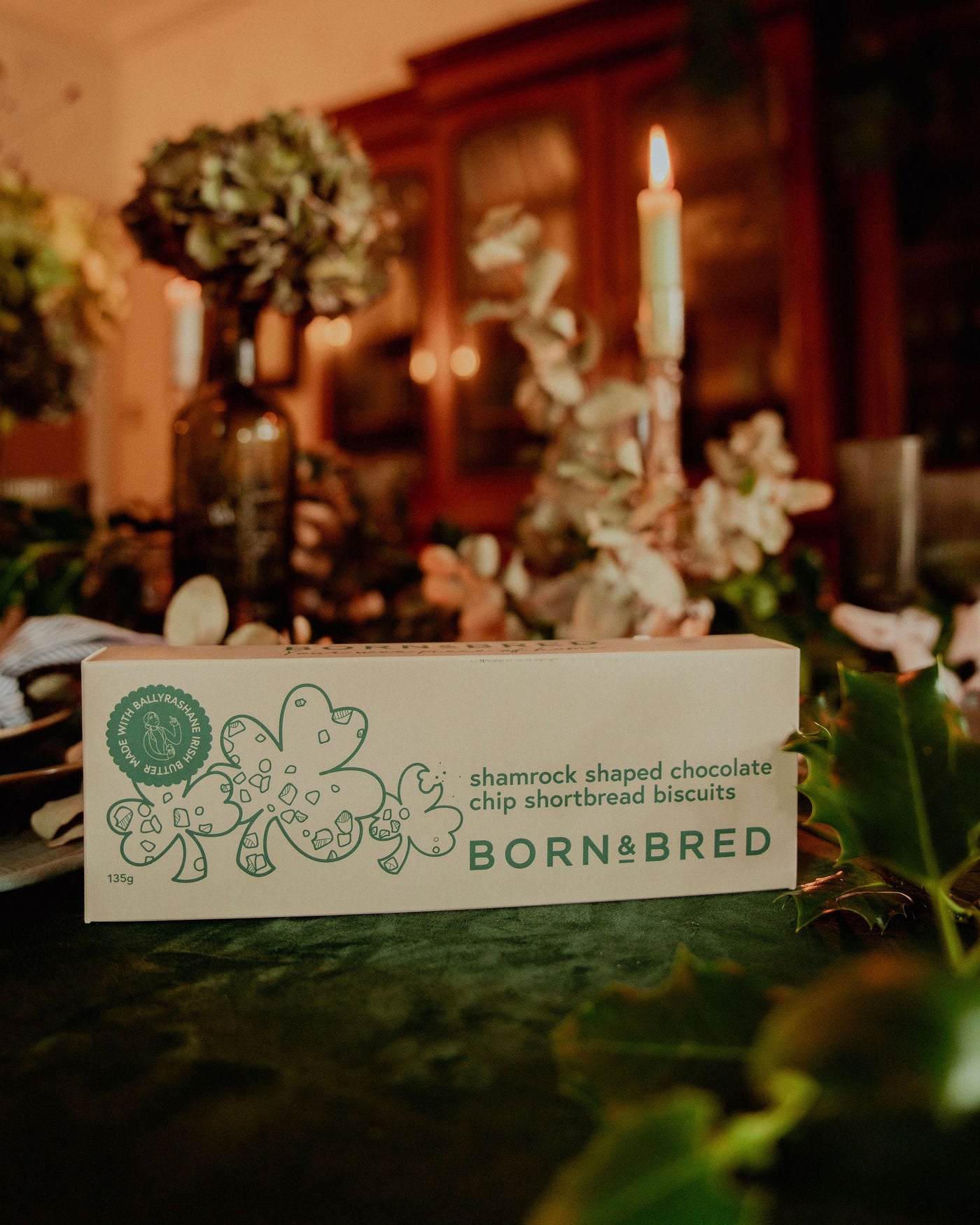 Shamrock Shaped Chocolate Chip Shortbread Biscuits | Born & Bred