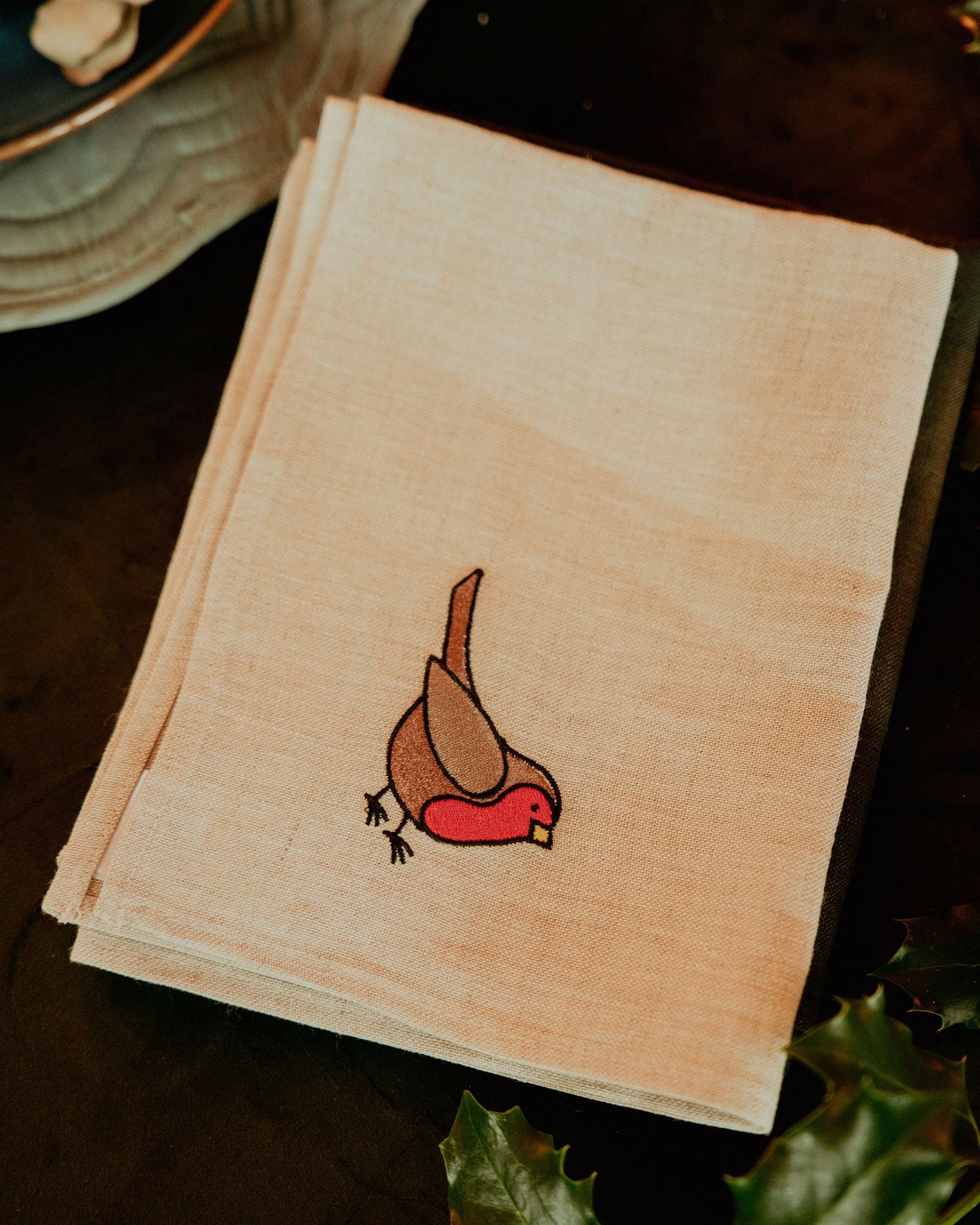 Wee Robin Irish Linen Tea Towel | Born & Bred