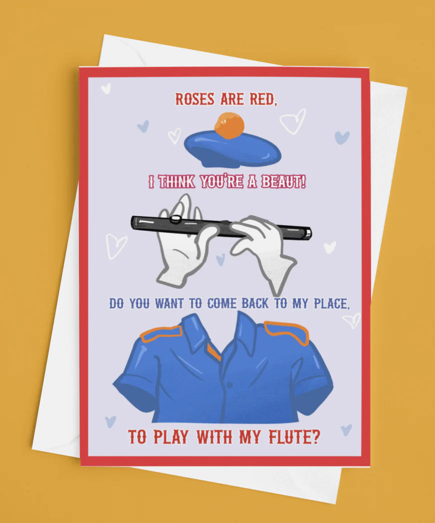 ‘I Think You’re Beaut’ Flute Valentine’s Day Card