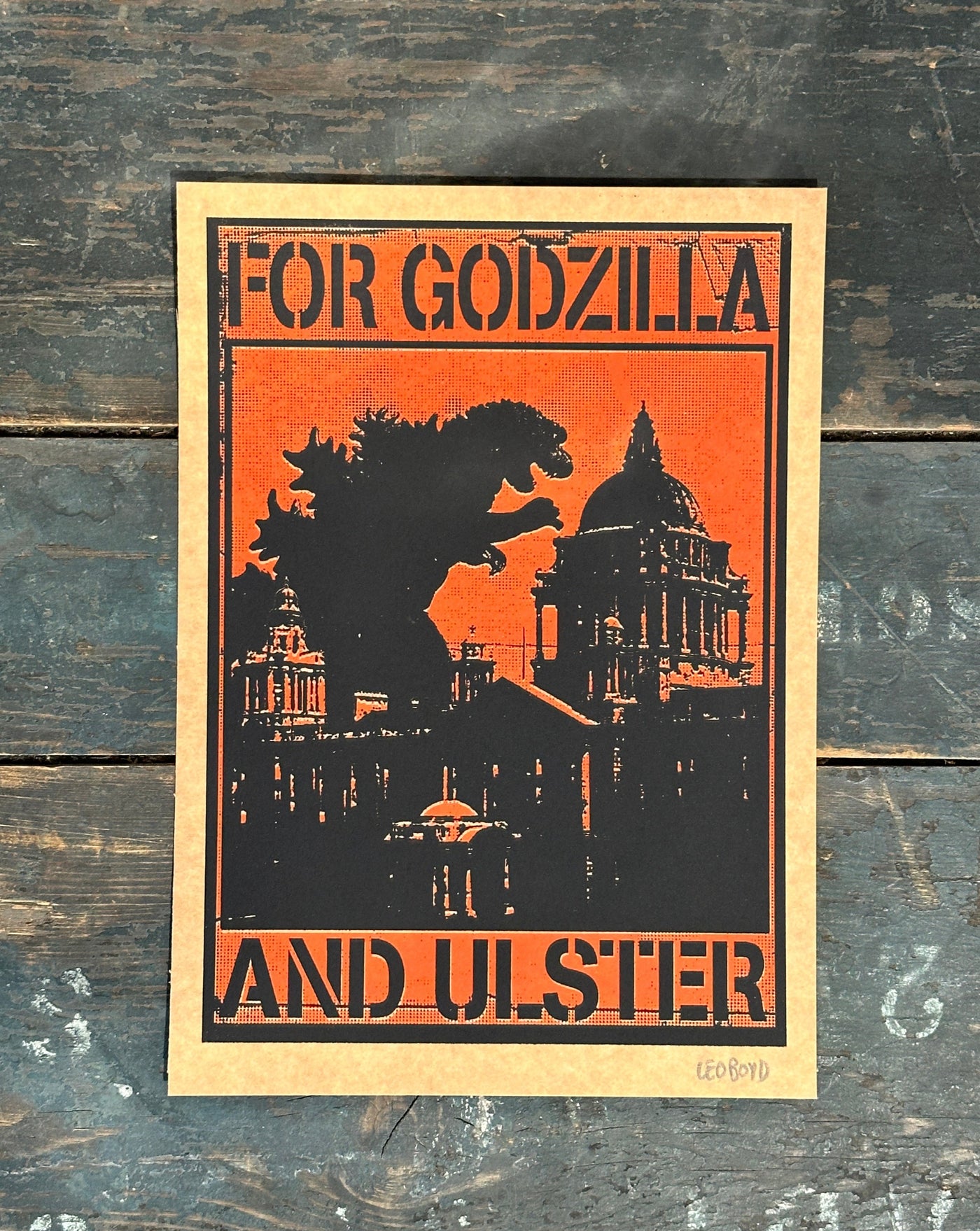 Red For Godzilla And Ulster Print | Leo Boyd