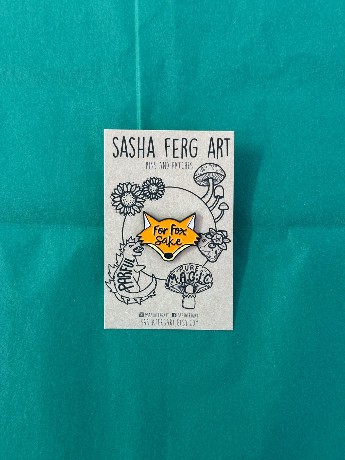 For Fox Sake Pin | Sasha Ferg Art