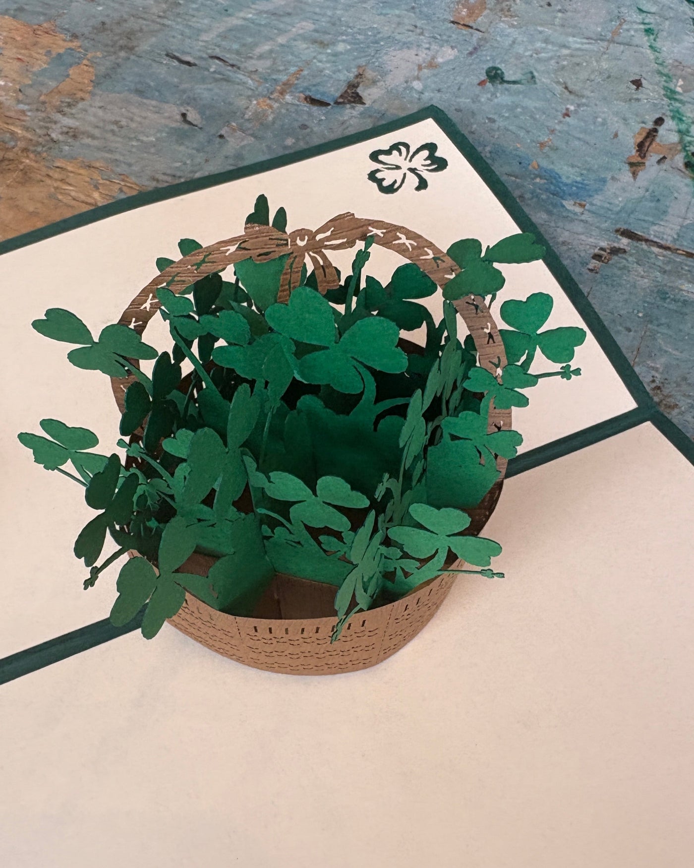 Shamrock Basket Pop Up Card | Paper Bear