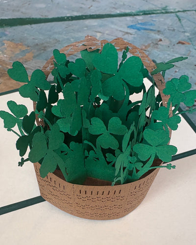 Shamrock Basket Pop Up Card | Paper Bear