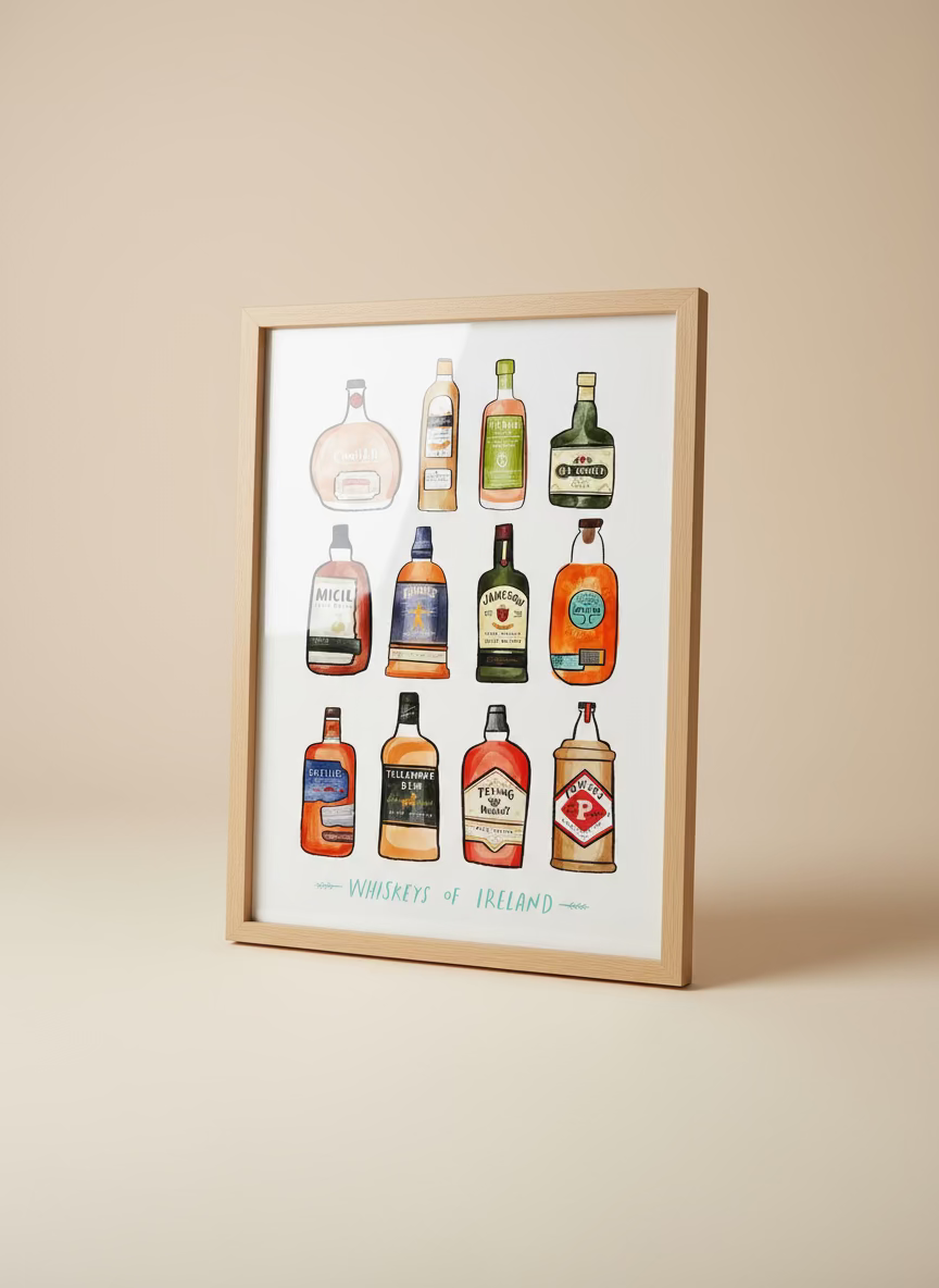 Whiskeys of Ireland Print | Peter Paints Pictures