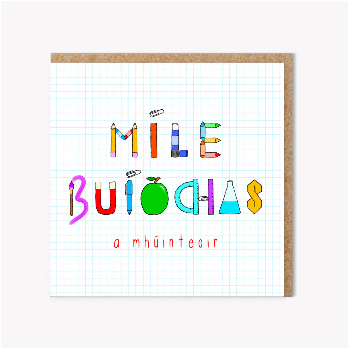A Thousand Thanks, Teacher Card (Míle Buíochas a Mhúinteoir)| Connect The Dots Design