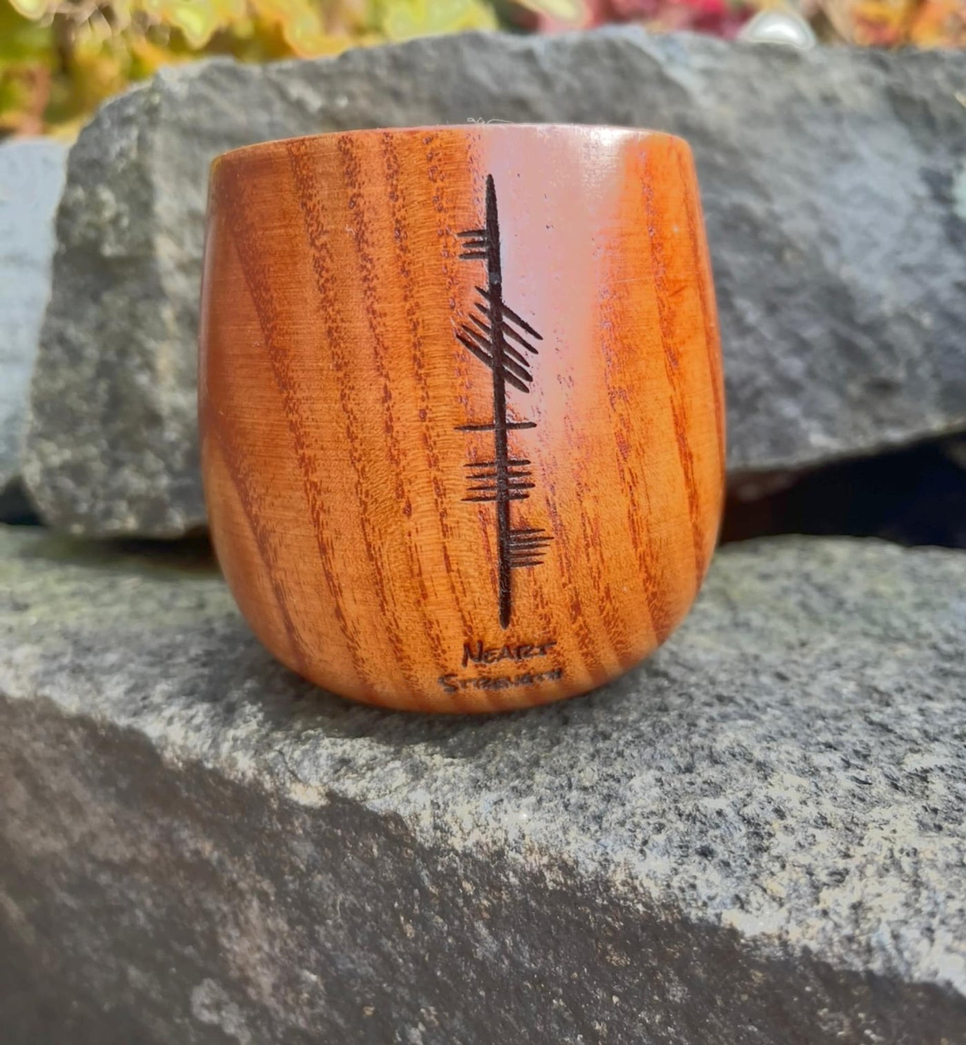 Neart - Strength | Irish Ogham Engraved Wooden Cup