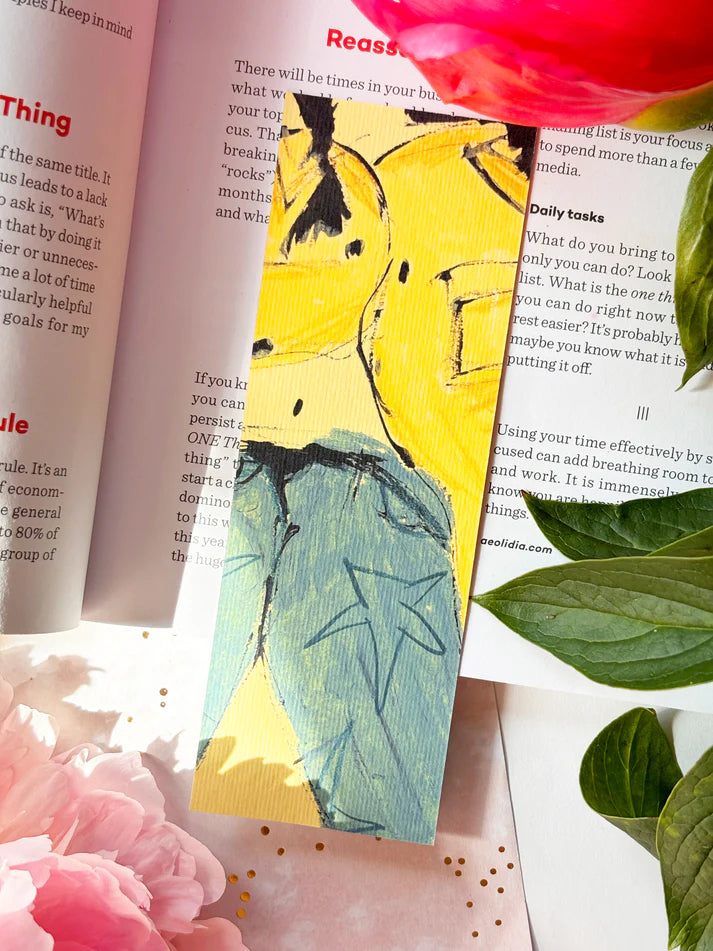 Patterned Fashion Illustrated Double Sided Bookmark | Majukooo