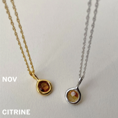 citrine november birthstone necklace
