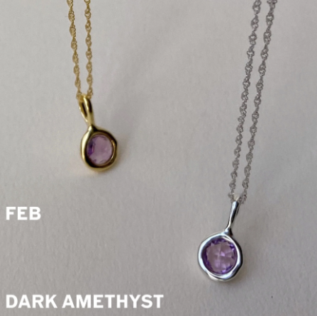 February birth stone necklace amethyst