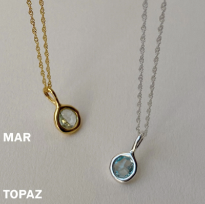 topaz march birth stone necklace