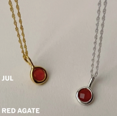 red agate birthstone necklace  July