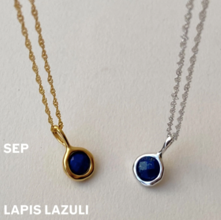 september birthstone lapis lazuli necklace