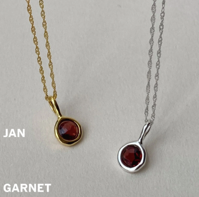 garnet birthstone necklace january