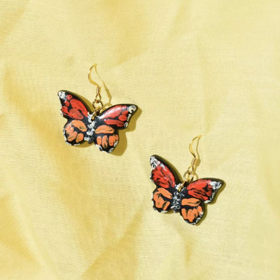 Mini Monarch Butterfly Dangle Earrings