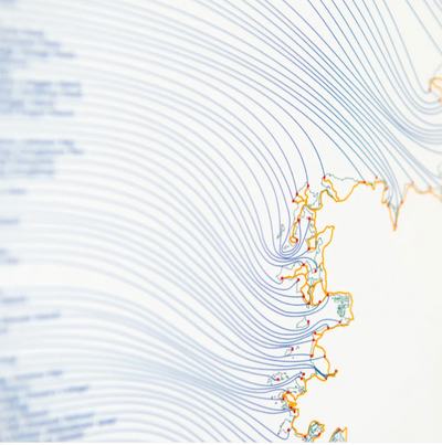 Mapa de la Vía Atlántica Salvaje Cowfield Print
